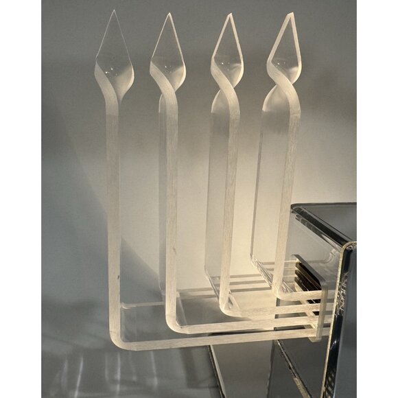 Vintage Lucite Electric Mid Century Modern MCM Menorah Hanukkah Candle Light - Picture 2 of 11